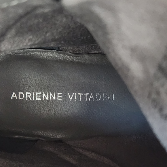 Adrienne Vittadini Trailer Black Leather Block Heel Lace-Up Boots Size 10 M - Picture 11 of 13